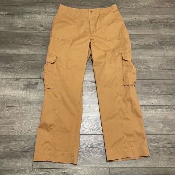 Abercrombie & Fitch Cargo Relaxed Pants Women's Brown Cotton Sz 32/14 - Picture 2 of 10